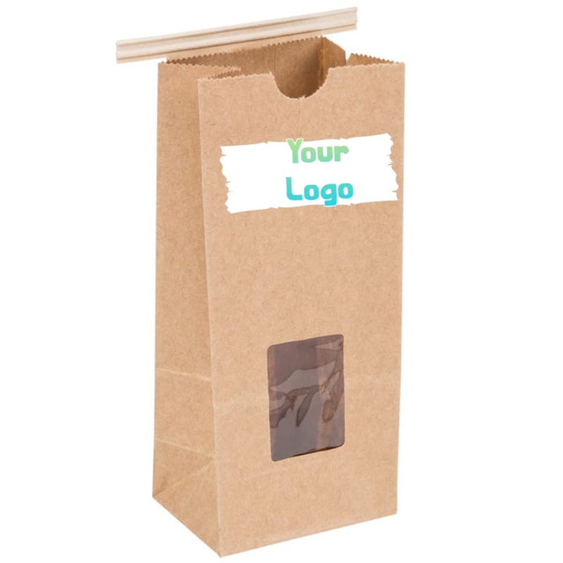 A1 Bakery Supplies كيس مخبز كرافت 1 رطل مع نافذة مربعة - 25 عبوة من إمدادات المخابز A1 - Image 5